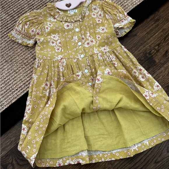 Lali Kids Marigold Floral Dress with bow included! - Picture 4 of 7